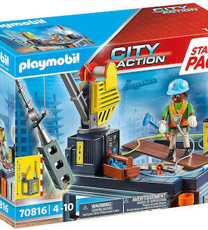 Playmobil City Action Εργοτάξιο με Ανυψωτικό Γερανό για 4-10 ετών 70816