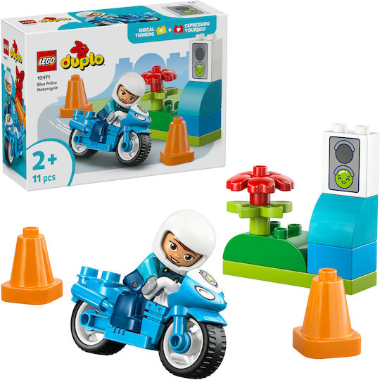 LEGO Duplo Blue Police Motorcycle για 2+ Ετών 11τμχ 10471